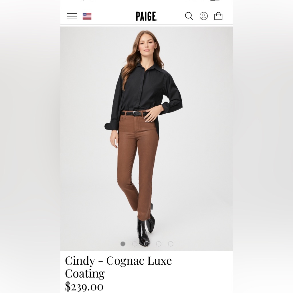 Paige Cindy - Cognac Luxe Coating Jeans